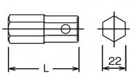 Bit - Innen 6-kt. 107-22 (L140) 17 mm